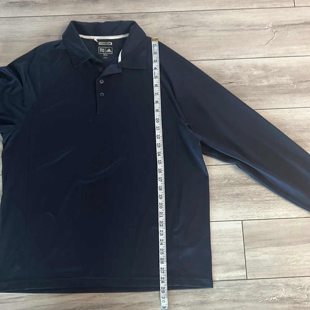 Adidas climacool size large navy blue long sleeve polo shirt